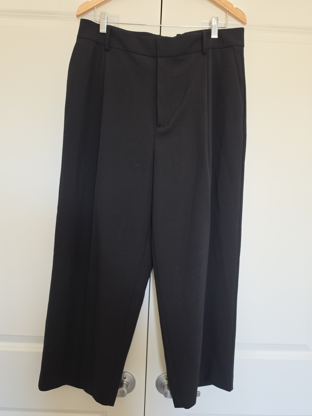 NWOT ZARA BLACK PLEATED TAILORED STRAIGHT LEG TROUSERS SIZE XL